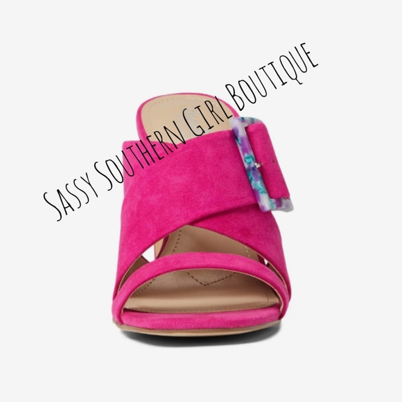 🆕⭐Charles David magenta pink sueded mule heels - Picture 4 of 15